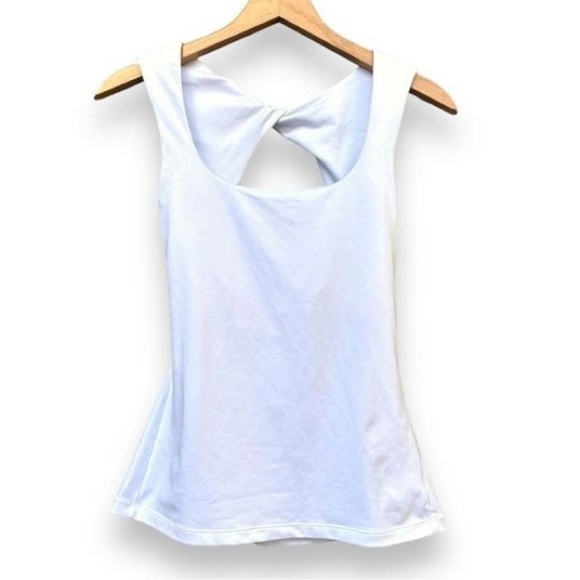 PRANA | Women’s Lark Twist Back Cutout Yoga Tank Top Shelf Bra White Small - Picture 1 of 7